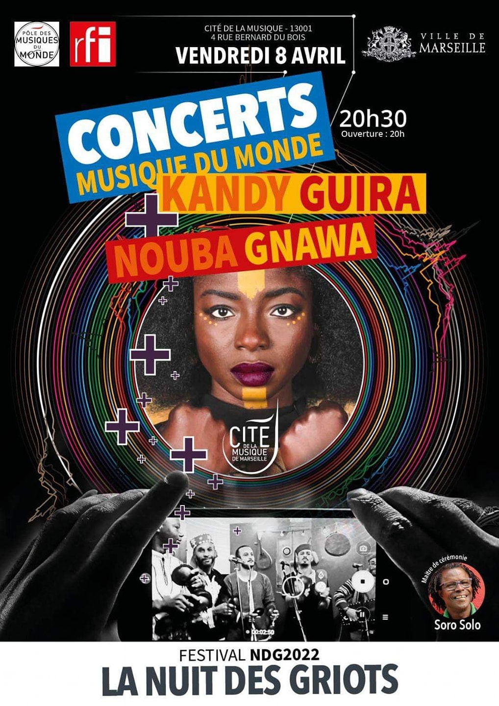 NDG2022-KANDY-GUIRA Affiche KANDY GUIRA Festival La Nuit Des Griots NDG 2022 Marseille