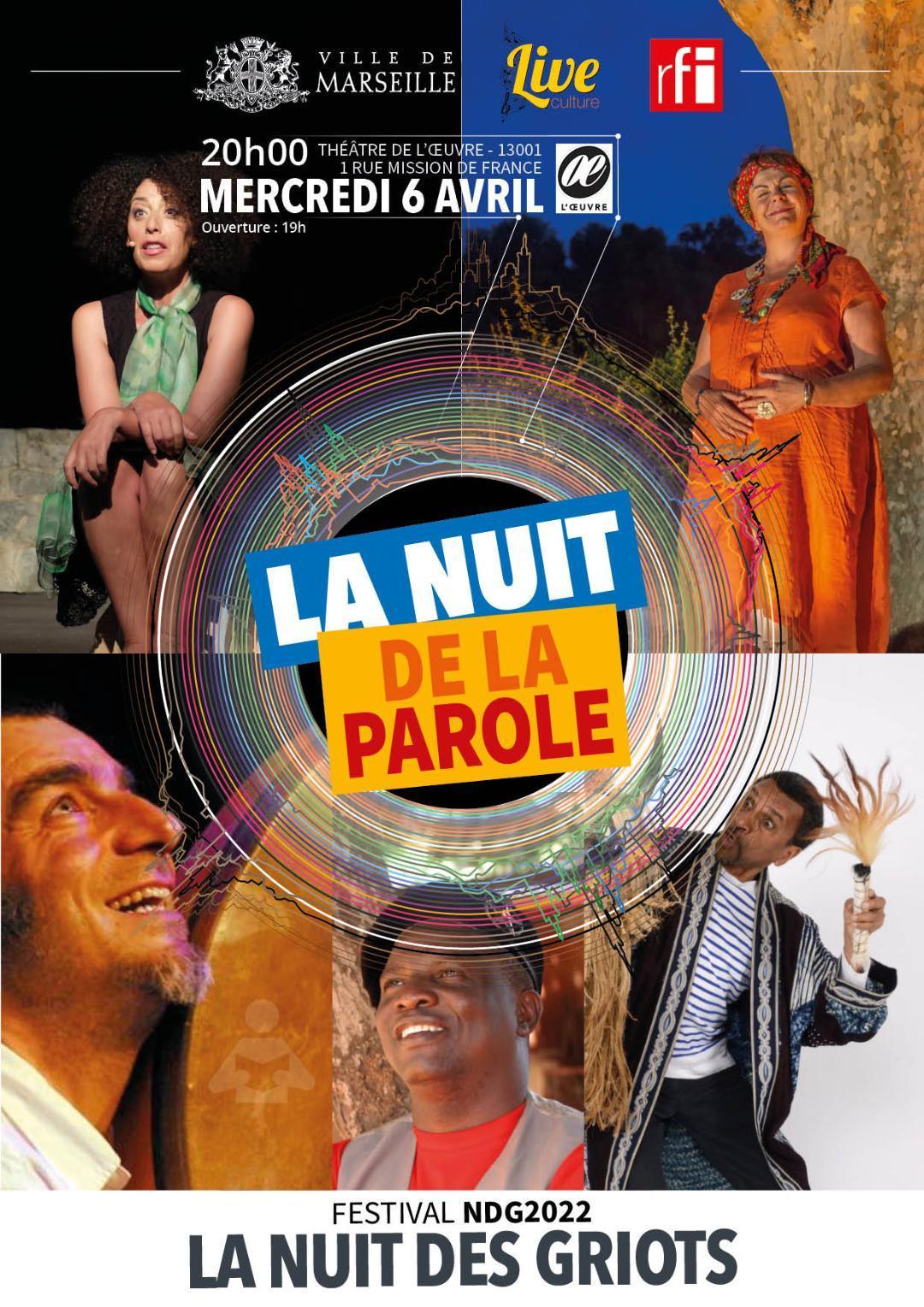 Affiche Nuit Parole Conte Festival La Nuit Des Griots NDG 2022 Marseille