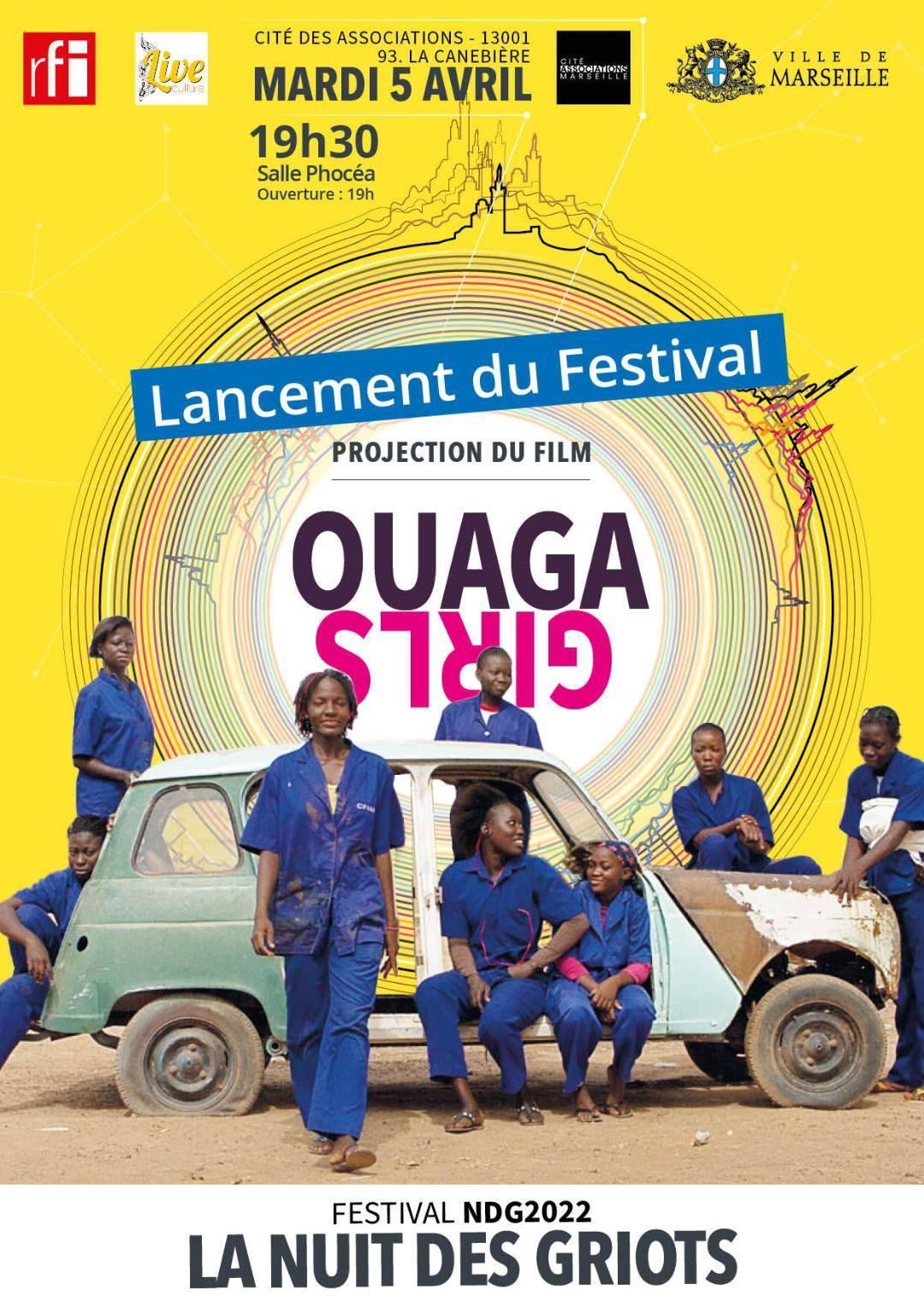 Affiche Ouaga Girls Festival La Nuit Des Griots NDG 2022 Marseille